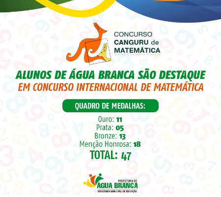 Estudantes de Água Branca conquistam medalhas em concurso internacional de Matemática