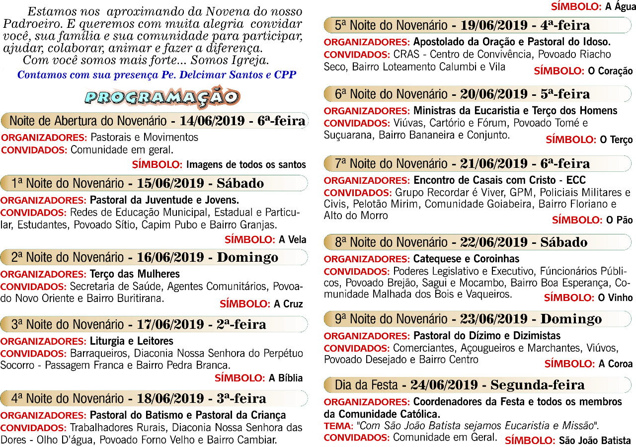 Vai começar os Festejos de São João Batista em Barro Duro - Imagem 1