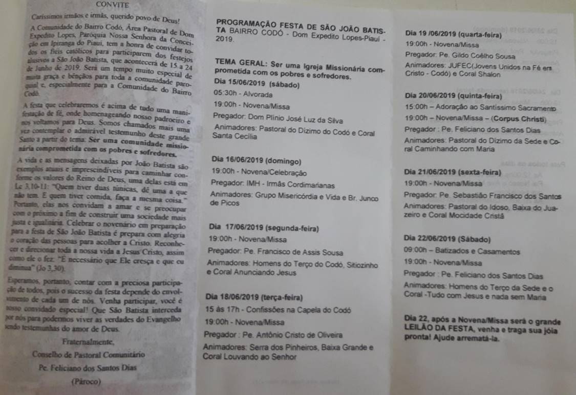 Comunidade católica do Bairro Codó inicia o festejo de São João Batista - Imagem 3