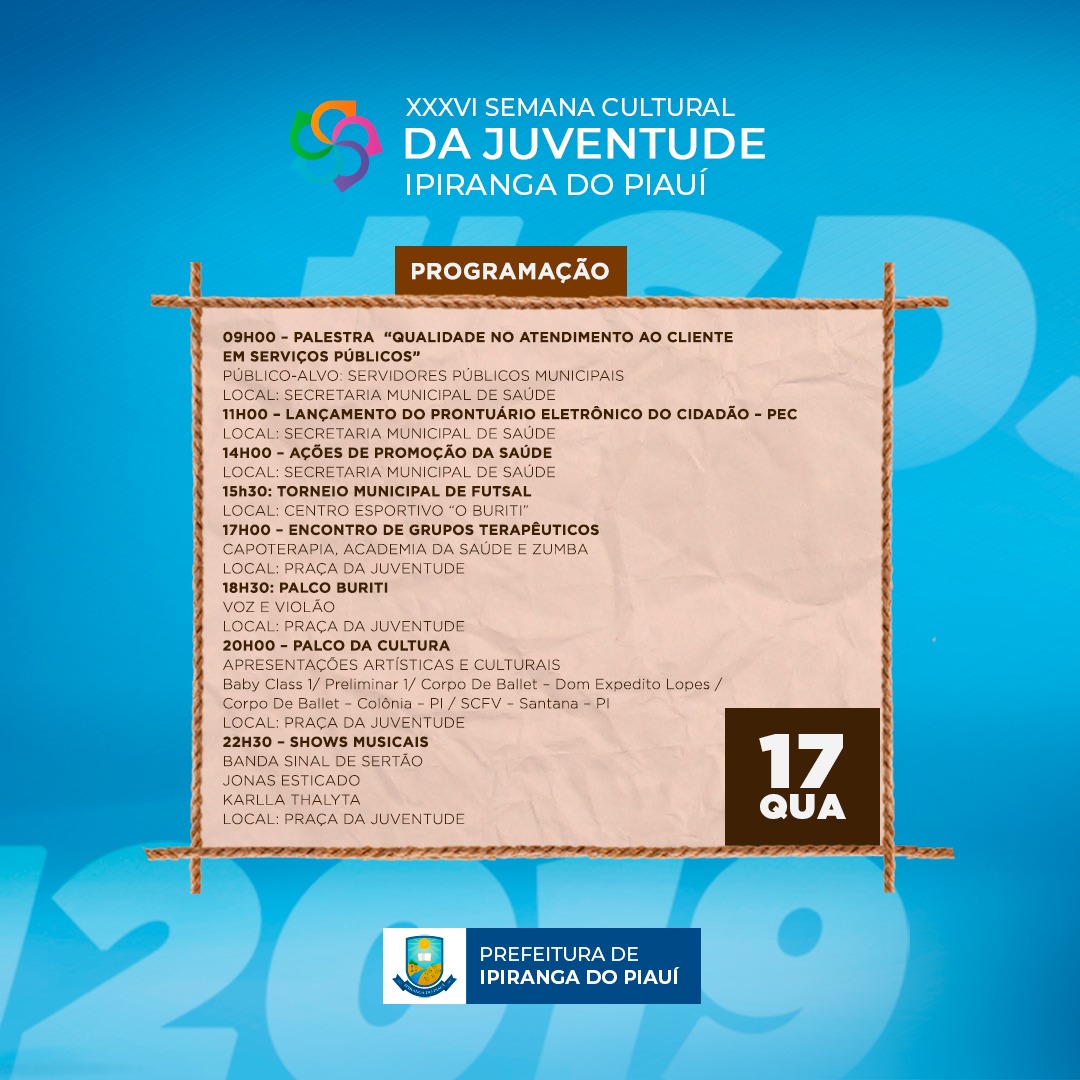 Confira a programação da XXXVI Semana Cultural da Juventude Ipiranguense - Imagem 4