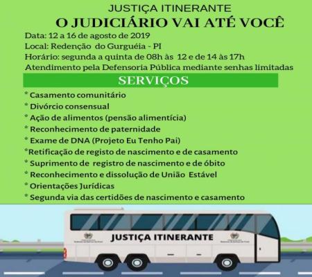 Justiça Itinerante chega à Redenção do Gurguéia oferecendo diversos serviços gratuitos 