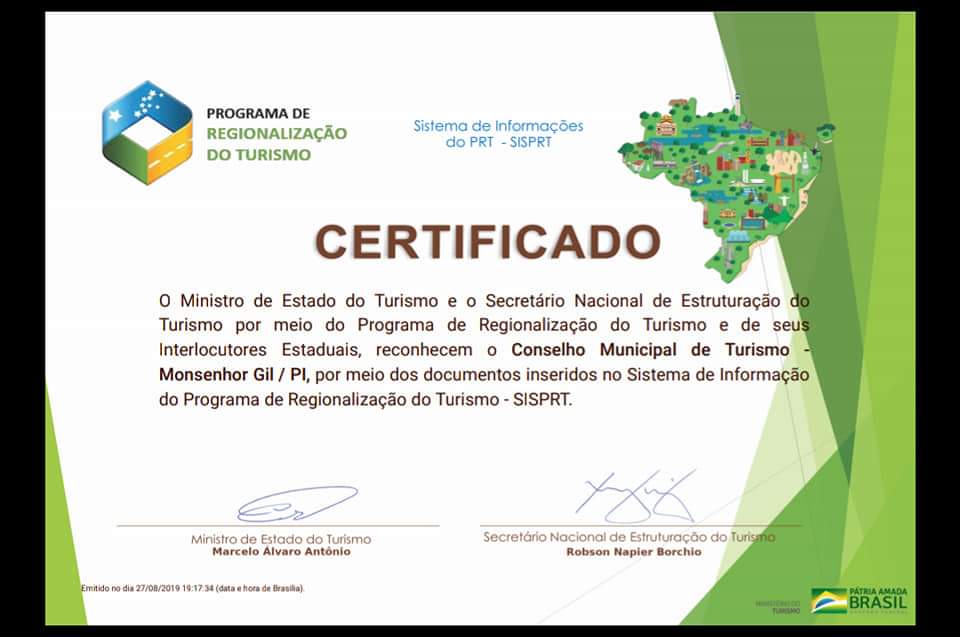 Monsenhor Gil no Mapa do Turismo brasileiro 2019 - Imagem 2