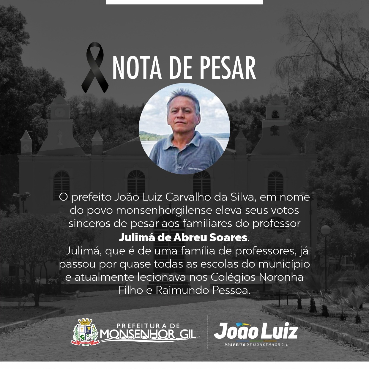 Prefeito Decreta luto oficial e determina suspensão das aulas 