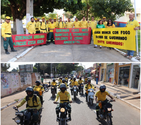 SEMMA, Brigada Municipal /PROCERRADO, Prev-Fogo( IBAMA) e STRANS fazem  passeata da Campanha Todos contra as Queimadas