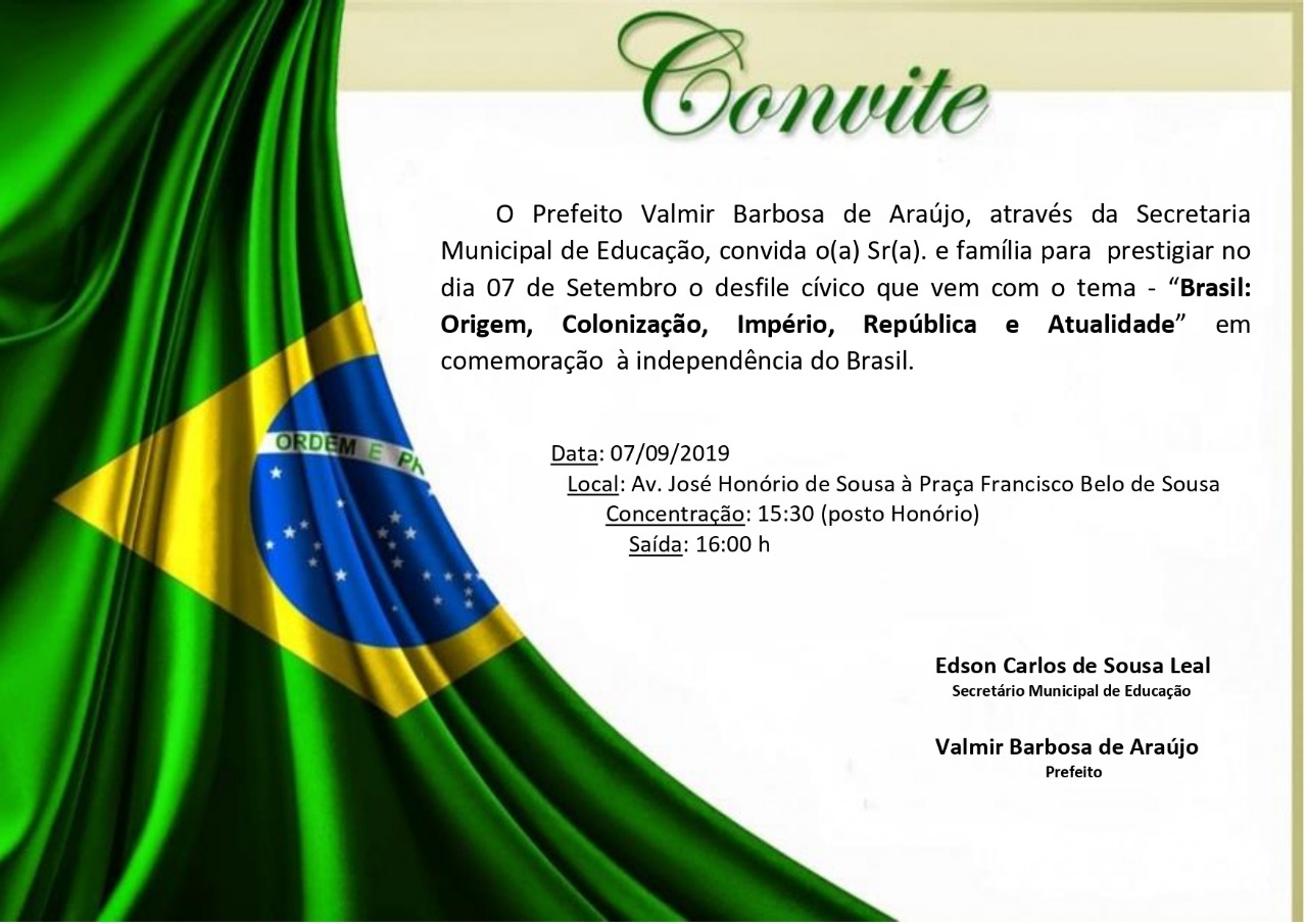 DEL realizará desfile cívico de 7 de Setembro