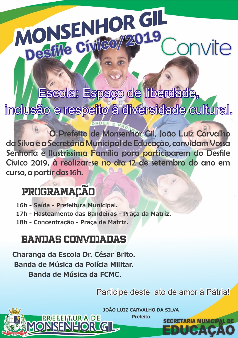 Desfile Cívico em Monsenhor Gil será dia 12 de setembro  - Imagem 1