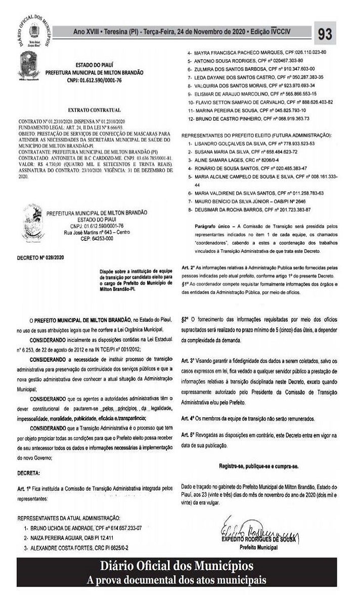 Milton Brandão: Prefeito eleito Evangelista Resende, aguarda as primeiras informações após a criação das comissões de transição - Imagem 1