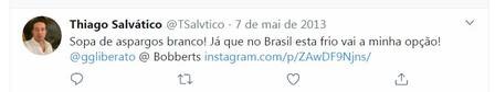 Thiago Salvático trocava mensagens com Gugu Liberato pelo Twitter