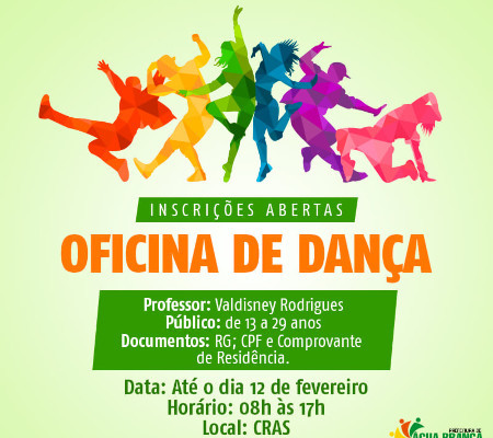 Prefeitura de Água Branca abre vagas para Oficina de Dança no CRAS