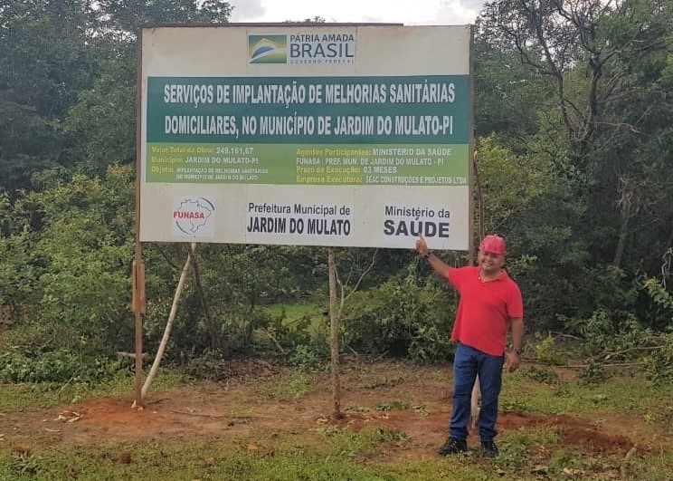 Prefeitura de Jardim do Mulato iniciará construção de 22 módulos sanitários na comunidade Boa Vista