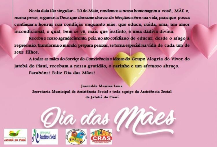 Secretária de assistência social de Jatobá do Piauí e primeira dama Nilda Lima parabeniza a todas as mães jatobaenses