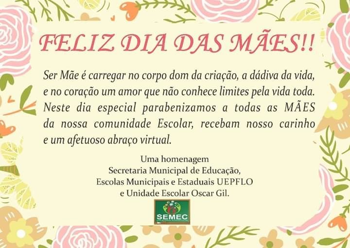 Secretária de educação de Jatobá do Piauí professora Rosilene Oliveira faz homenagem as mães do município pelo dia das mães 