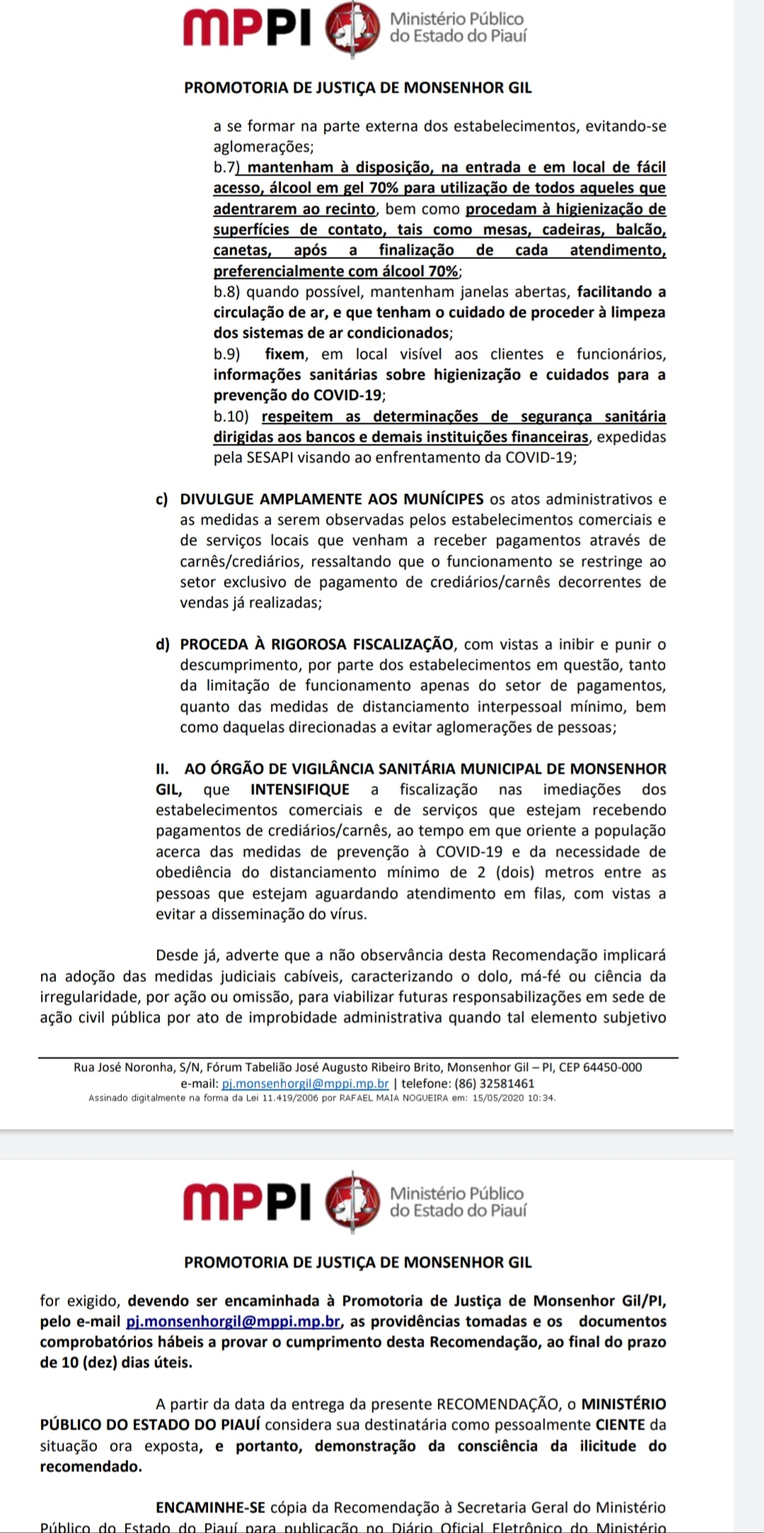 MP recomenda ao poder municipal que adote medidas mais firmes no combate ao Covid-19 - Imagem 2