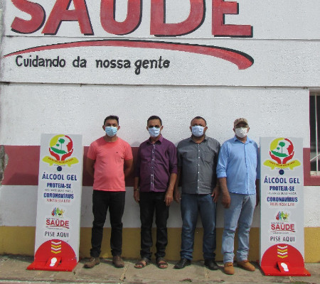 Prefeitura de São João da Serra adquire totens de álcool gel para uso em pontos estratégicos