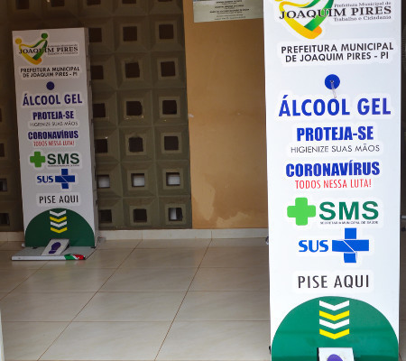 Prefeitura de Joaquim Pires adquire dispensadores com álcool em gel
