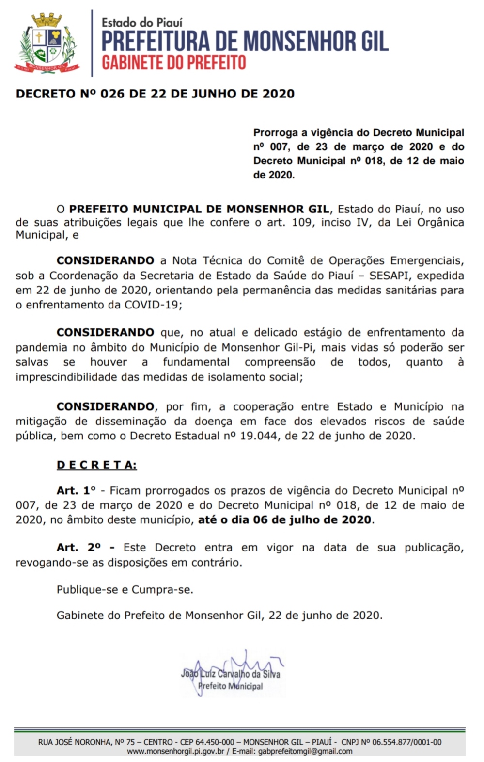 Prefeito prorroga decreto de isolamento social e promete rigidez contra quem descumprir - Imagem 1