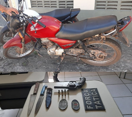 Polícia Militar apreende moto e arma de fogo na zona rural de São João do Arraial 