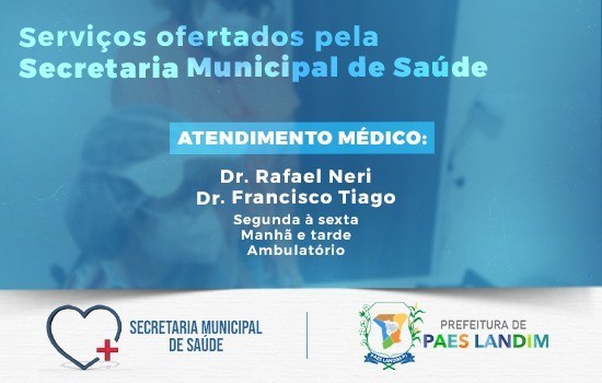 A Secretaria Municipal de Saúde se encontra com atendimentos especializados
