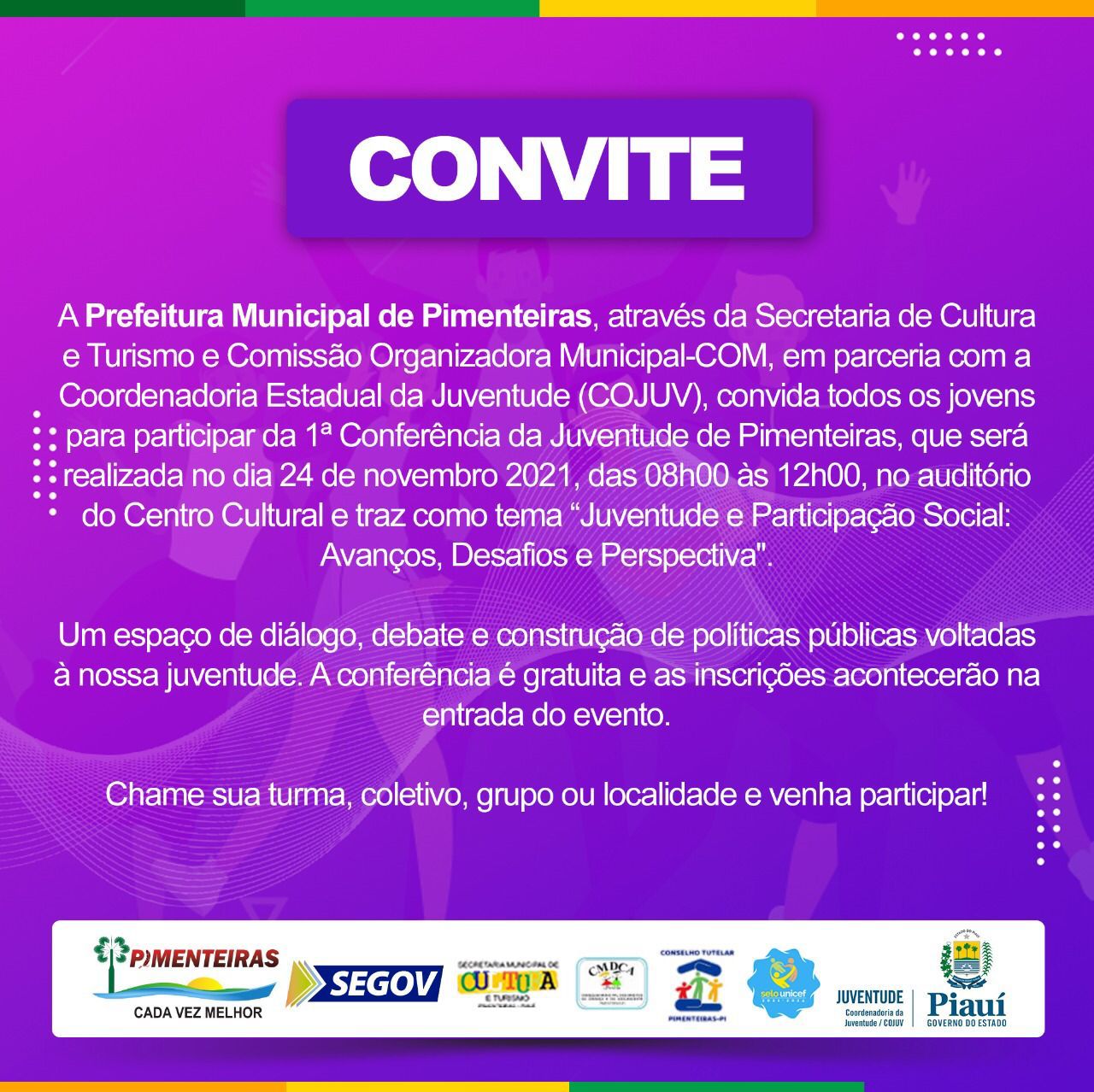 1ª Conferência Municipal da Juventude de Pime - Imagem 2