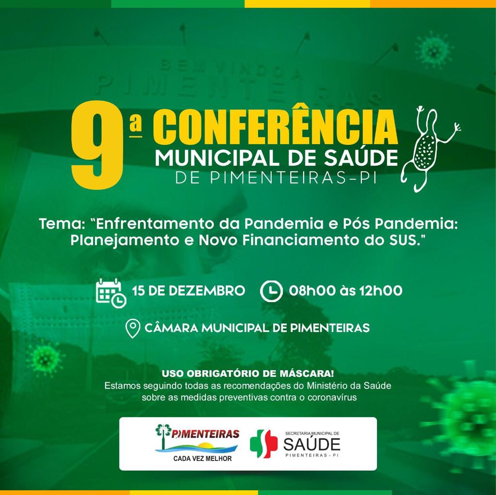 Prefeitura realizará 9ª Conferência Municipal de Saúde de Pimenteiras-PI - Imagem 1