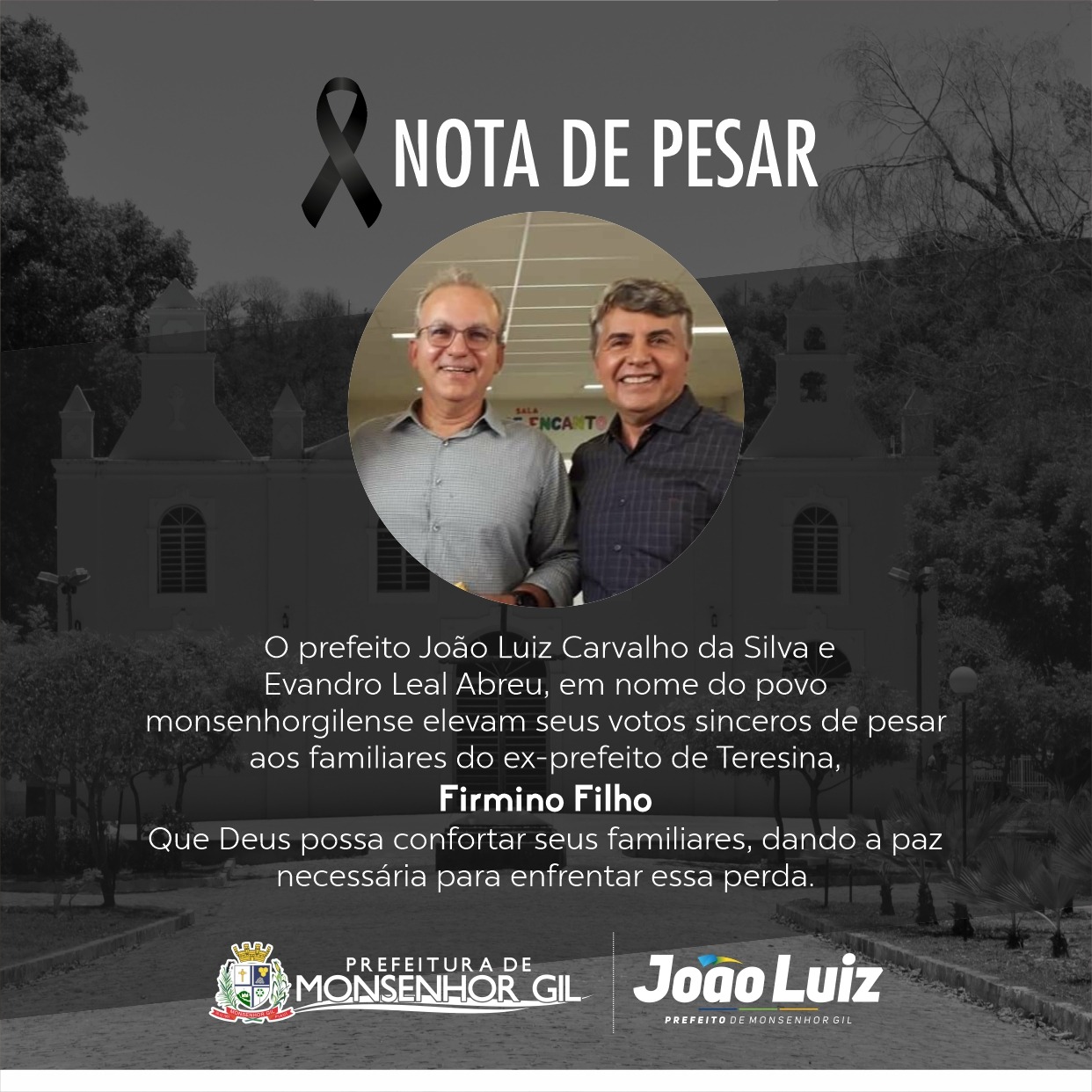 Lideranças de Monsenhor Gil lamentam pela morte de Firmino - Imagem 1