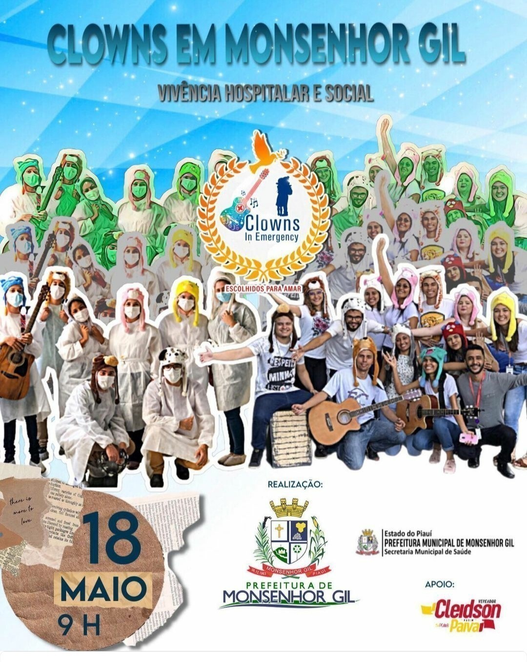 Hospital de Monsenhor Gil recebe Grupo Clowns, um momento de descontração