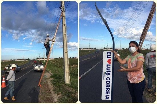 Prefeitura iniciou hoje a instalação de luminárias de Led na PI-116 - Imagem 1