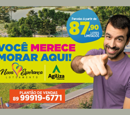 Agiliza Loteamentos lança loteamento Nova Esperança, na cidade de Inhuma