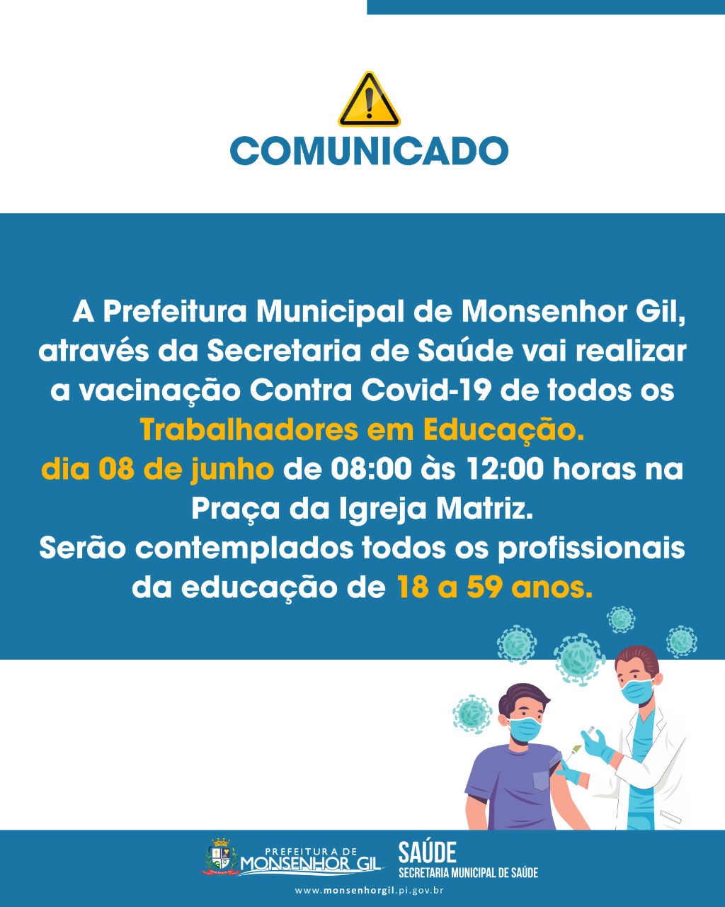 Prefeito João Luiz prestigia o Dia D de vacinação para professores - Imagem 2