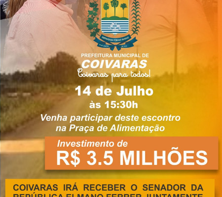 ORDEM DE SERVIÇO EM COIVARAS: 3,5 MILHÕES EM RECUPERAÇÃO DA BR 226