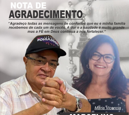 PREFEITO MARCELINO PUBLICA NOTA DE AGRADECIMENTO