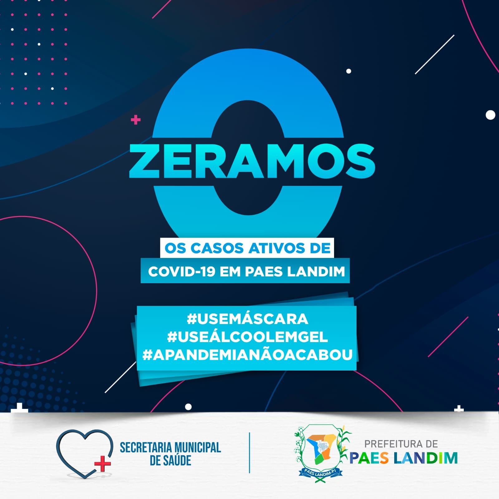 Estão zerados no momento os casos de Covid-19 em Paes Landim