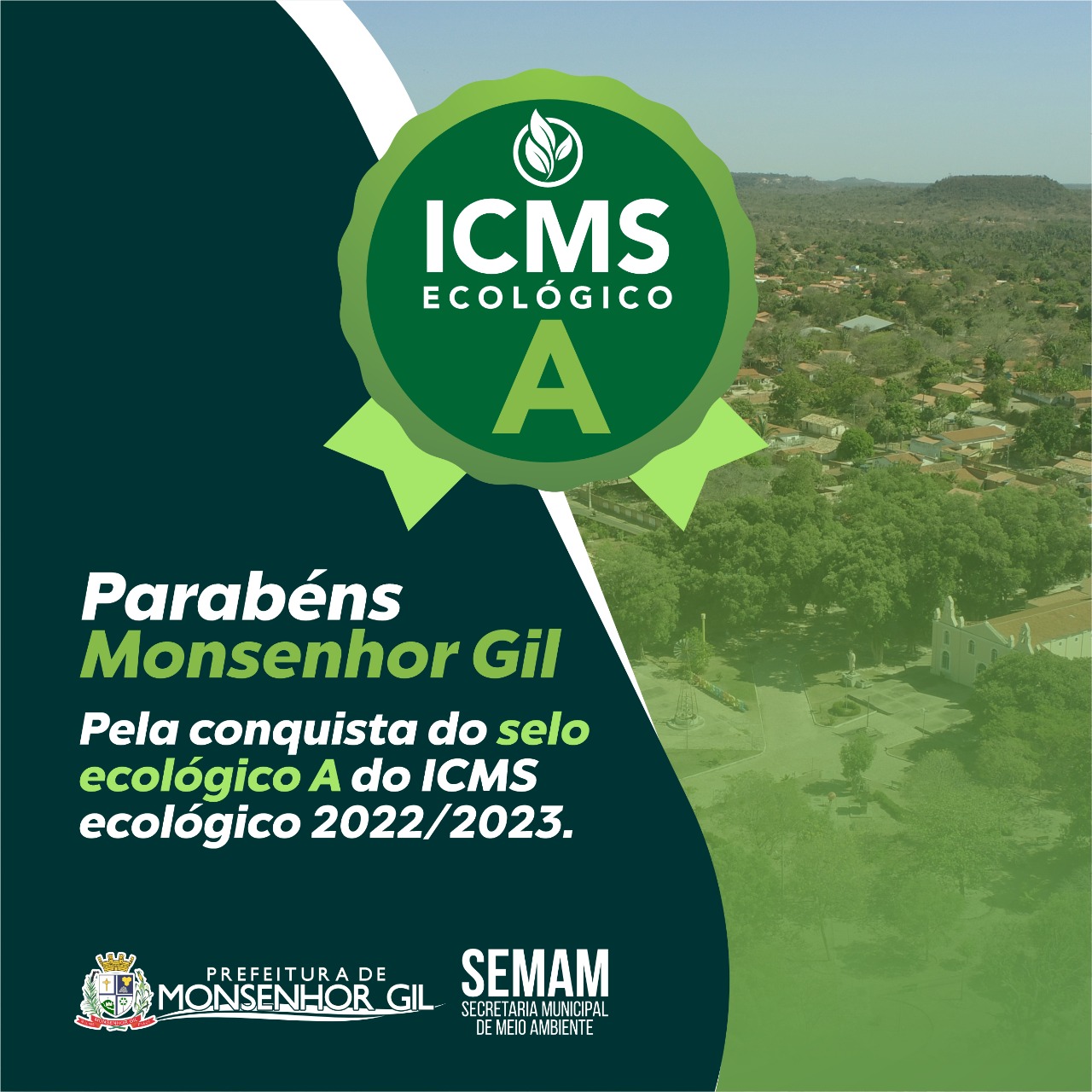 Monsenhor Gil conquista Selo Ambiental do ICMS Ecológico categoria A  - Imagem 1