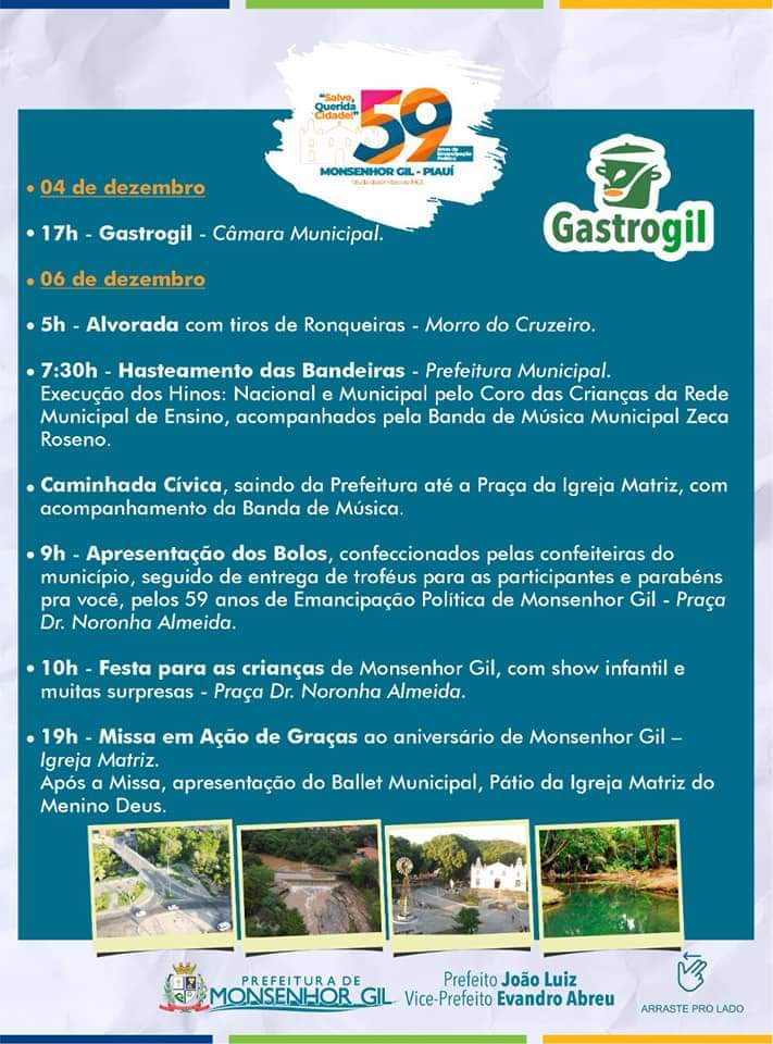 Prefeito João Luiz convida para aniversário de 59 anos de Monsenhor Gil  - Imagem 2