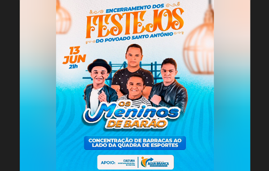Show com Meninos de Barão encerra festejos do povoado Santo Antônio