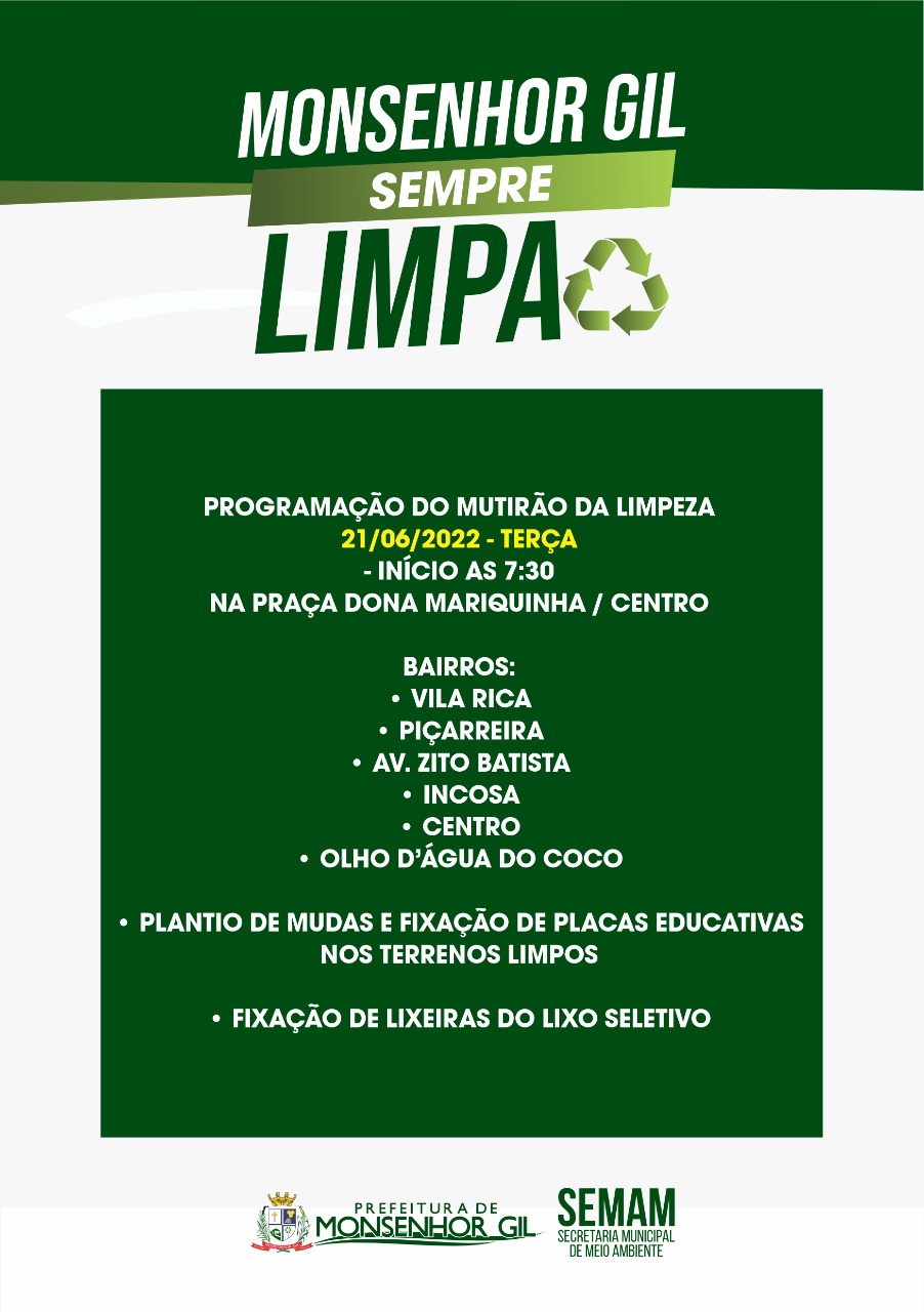 Cidade limpa em Monsenhor Gil, necessidade e dever de todos - Imagem 16