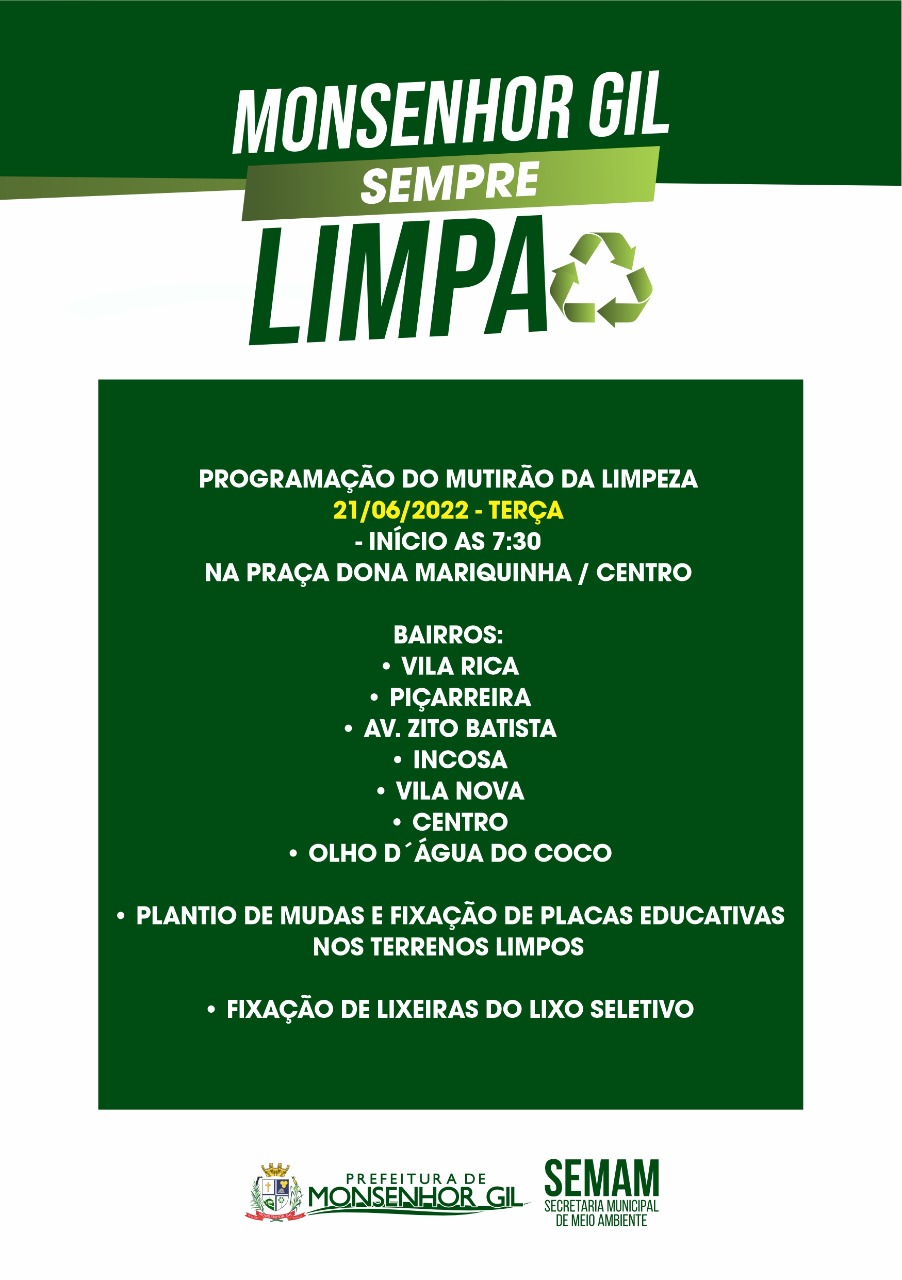 Cidade limpa em Monsenhor Gil, necessidade e dever de todos - Imagem 17