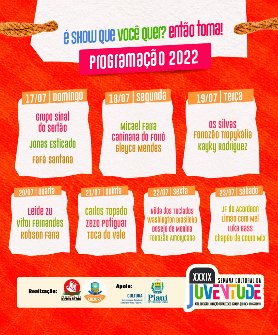 Organização da SDJ 2022 Apresenta os artistas da terra. - Imagem 3