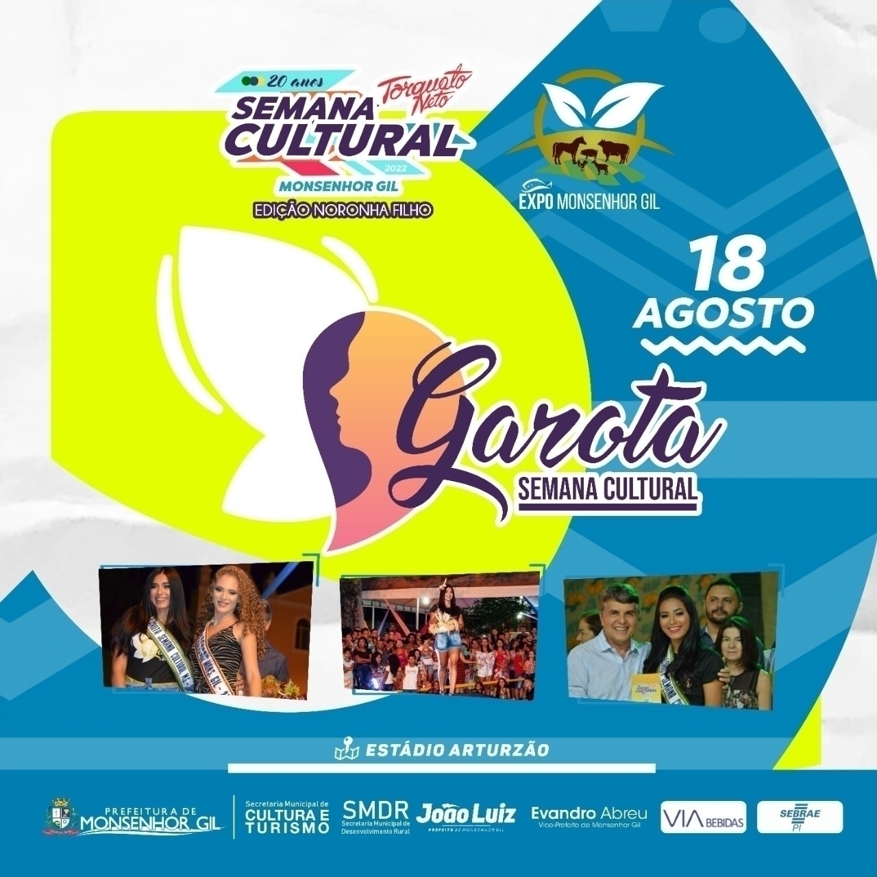 Semana Cultural de Monsenhor Gil inicia com eleição da Garota mais bonita 