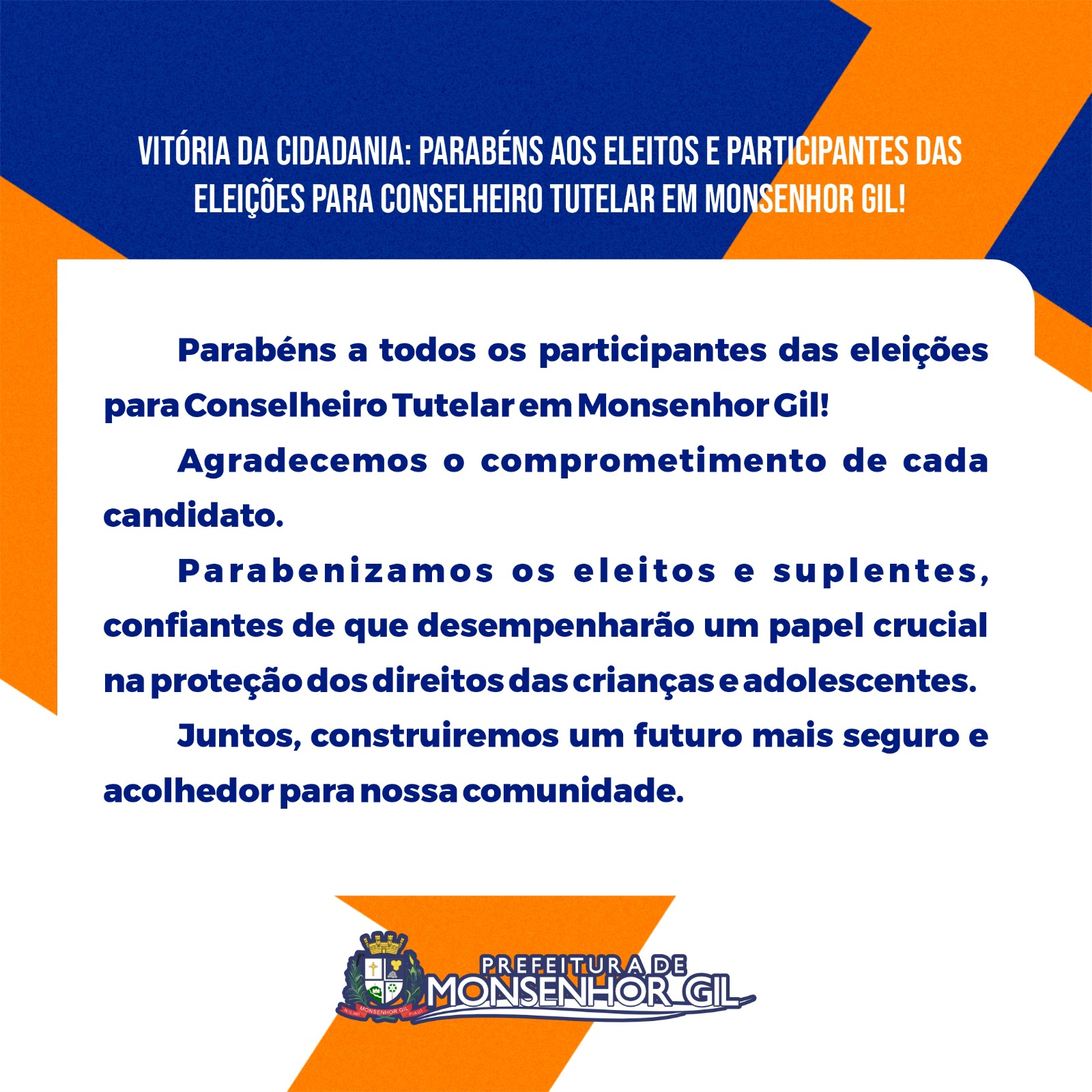 Confira os 05 eleitos para Conselho Tutelar em Monsenhor Gil  - Imagem 1