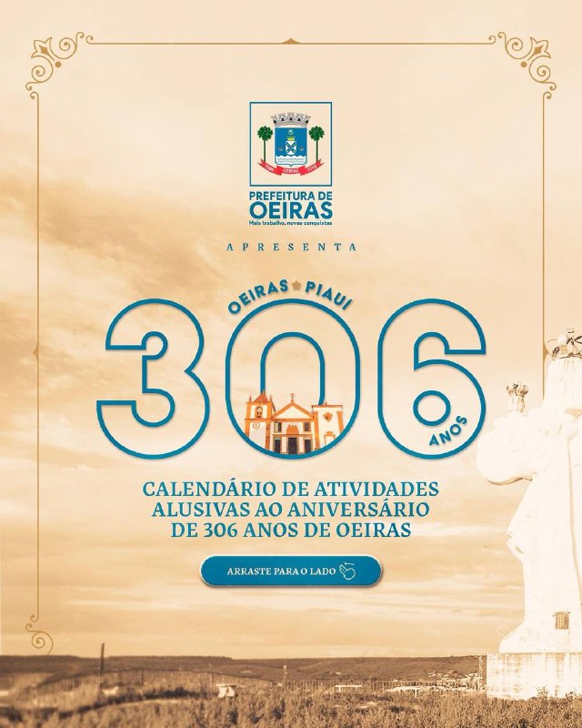 Prefeitura divulga programação do aniversário de 306 anos de Oeiras - Imagem 1