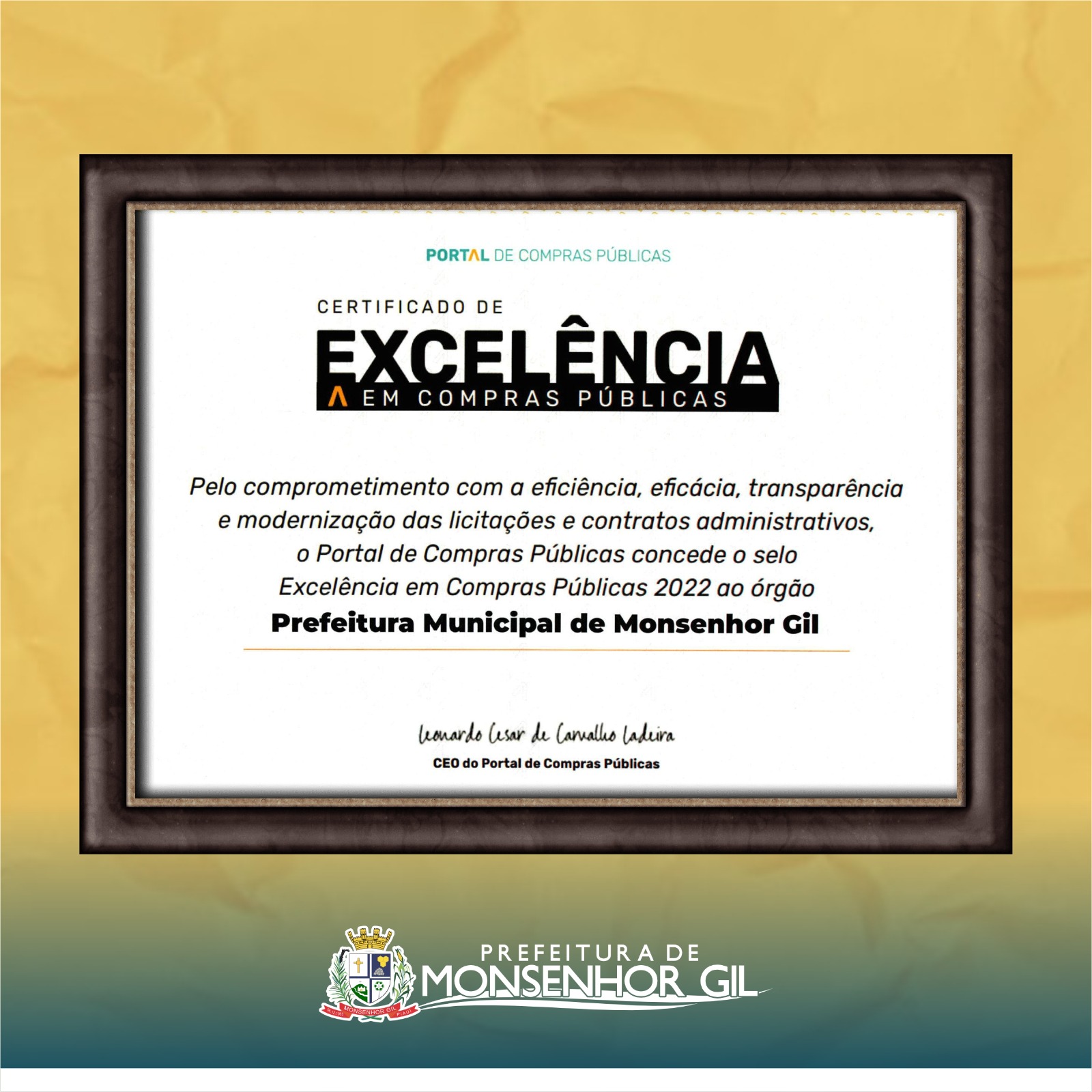 Gestão de eficiência em Monsenhor Gil com resultados positivos - Imagem 1