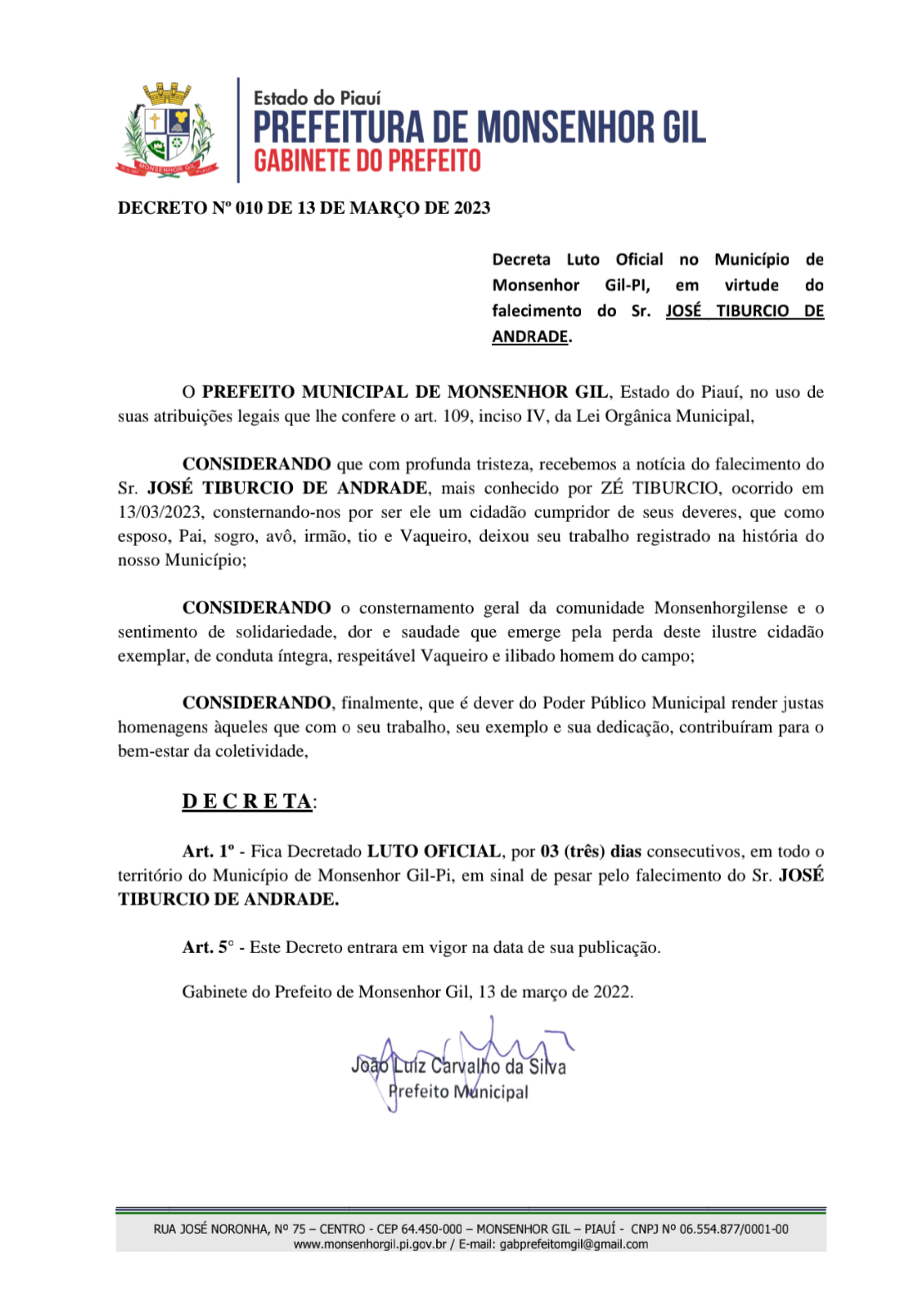 Monsenhor Gil se despede do vaqueiro Zé Tibúrcio, prefeitura decreta luto - Imagem 3