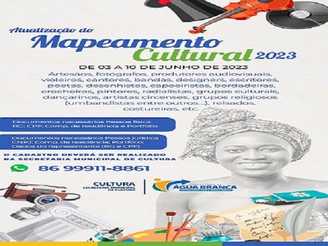 Prefeitura de Água Branca realiza atualização do mapeamento cultural 2023