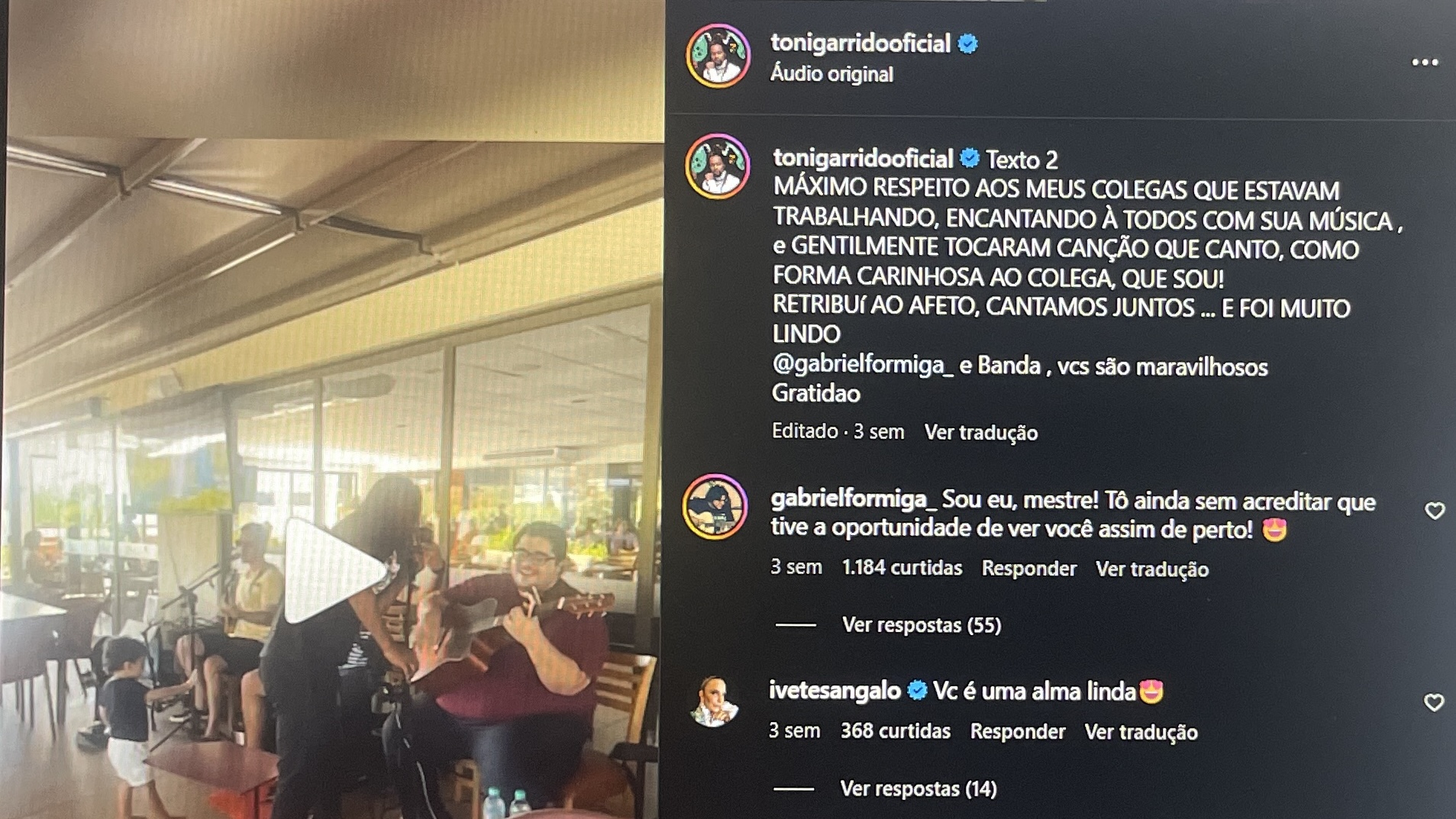 Gabriel Formiga artista é elogiado por Toni Garrido em encontro inesperado - Imagem 2