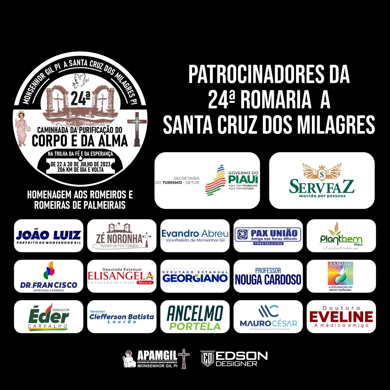 Nota de agradecimentos aos participantes e apoiadores da 24a Caminhada  - Imagem 1