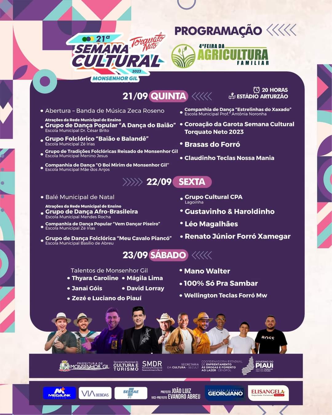 Semana Cultural movimenta Monsenhor Gil, dias 21,22 e 23 deste mês - Imagem 1