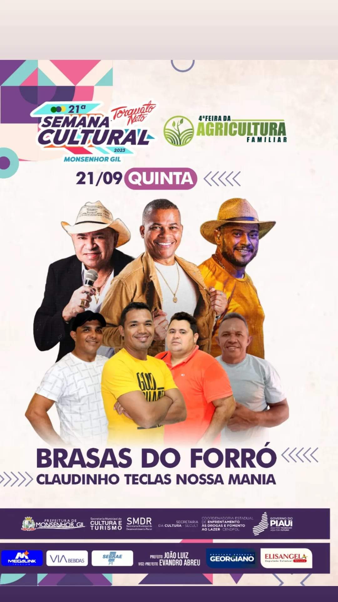 Semana Cultural movimenta Monsenhor Gil, dias 21,22 e 23 deste mês - Imagem 2
