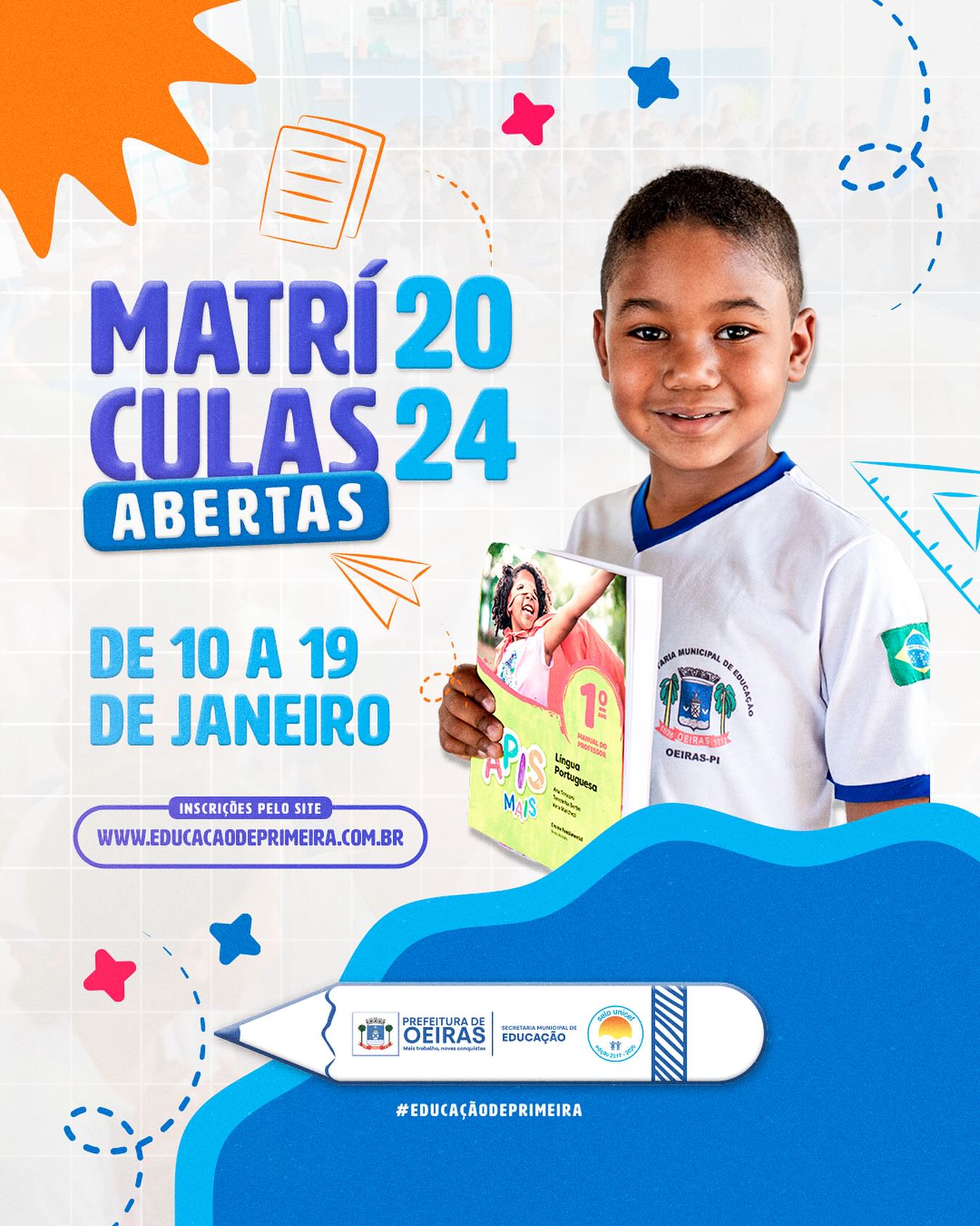 Educação Municipal abre matrículas para o ano letivo 2024 em Oeiras - Imagem 1