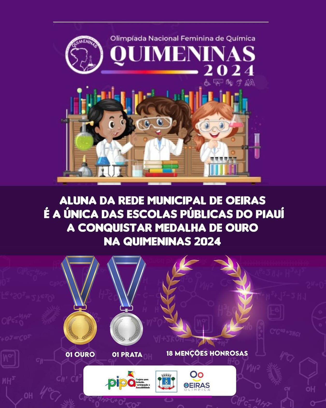 Aluna de Oeiras é única medalhista de ouro das escolas públicas do Piauí